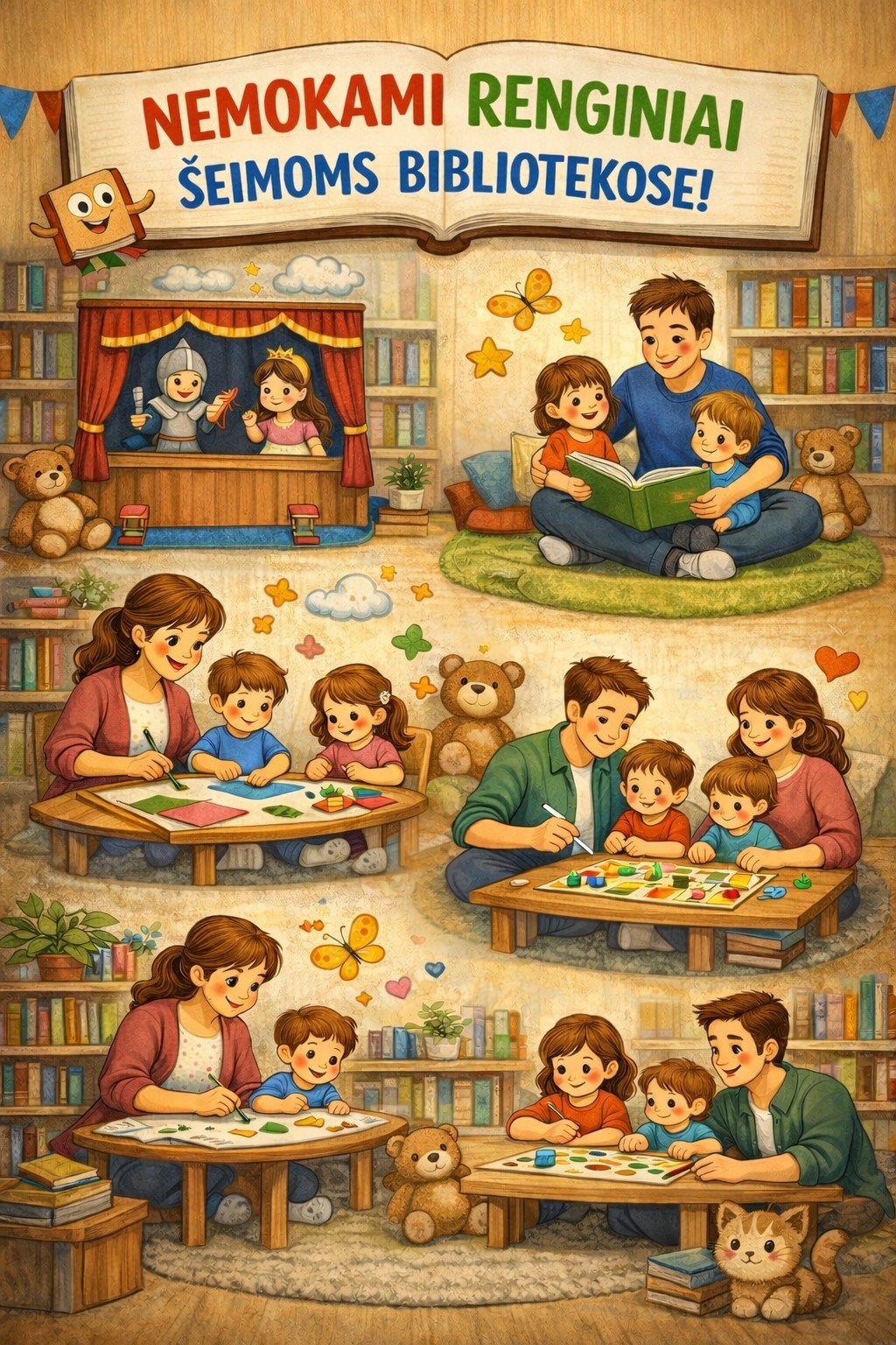 Nemokami renginiai vaikams ir šeimoms bibliotekose vasarį